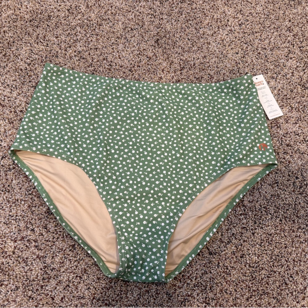Floral High-Waisted Swim Bottoms